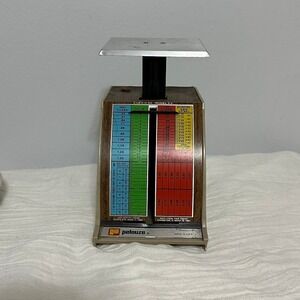 Pelouze Postal Scale‎ Model X-2 Vintage Wood Grain Metal USPS Rate Scale USA